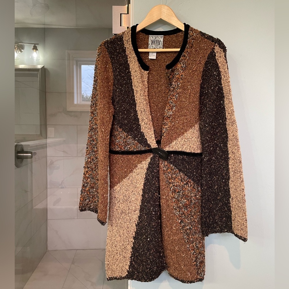 Curio Anthropologie Chunky Boho Duster Sweater M